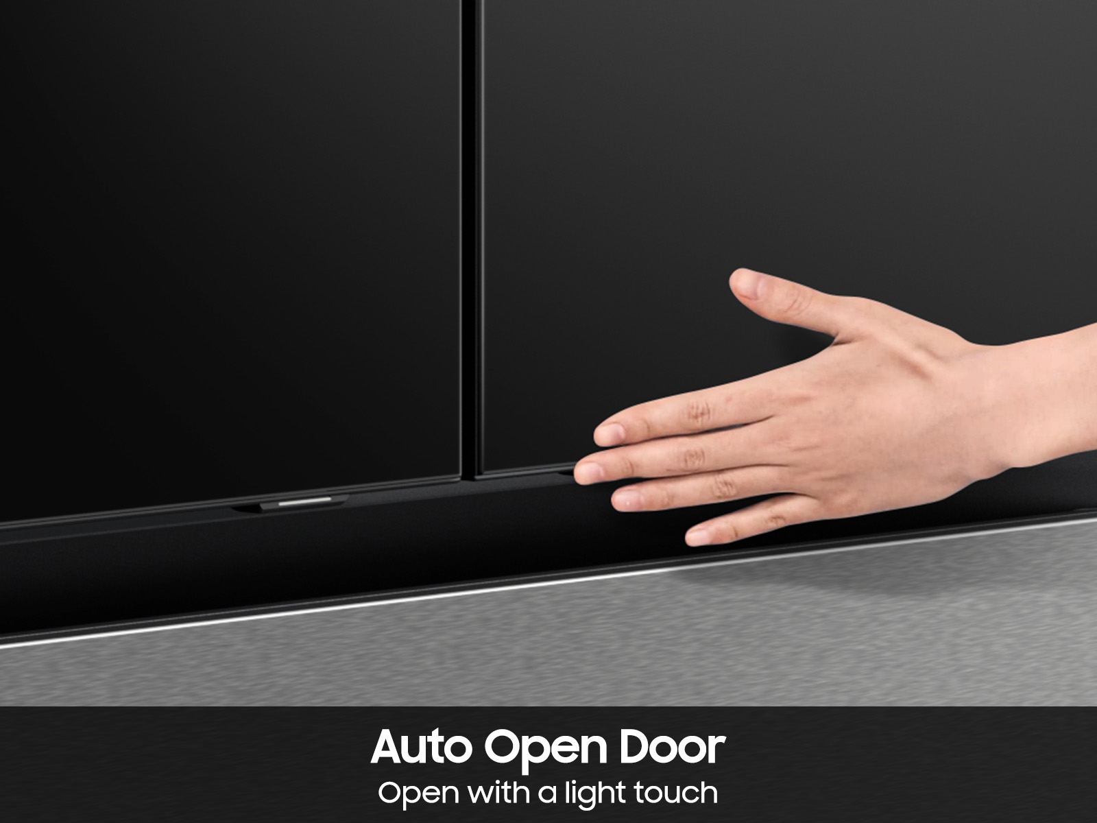 Thumbnail image of Bespoke 23 cu. ft. Counter Depth 4-Door French Door Refrigerator with AI Home & AI Vision Inside™ in Charcoal Glass and Stainless Steel