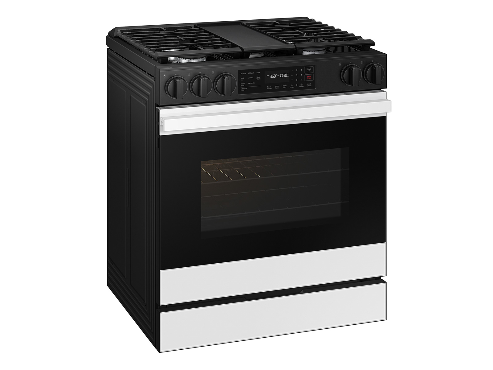 Thumbnail image of Bespoke 6.0 cu. ft. Smart Slide-In Gas Range with Air Fry & Precision Knobs in White Glass