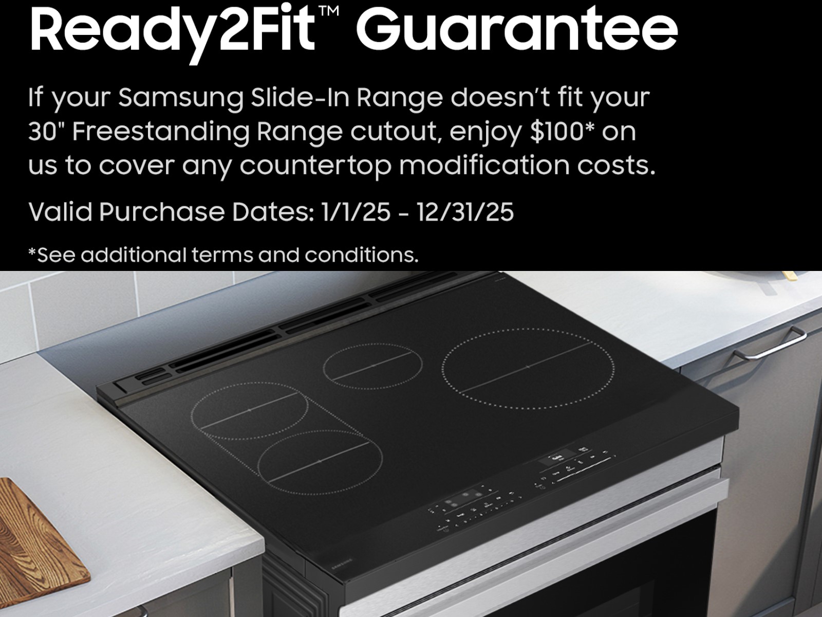 Thumbnail image of Bespoke 6.3 cu. ft. Smart Slide-In Induction Range with Ambient Edge Lighting™ & Air Sous Vide in Matte Black Steel 