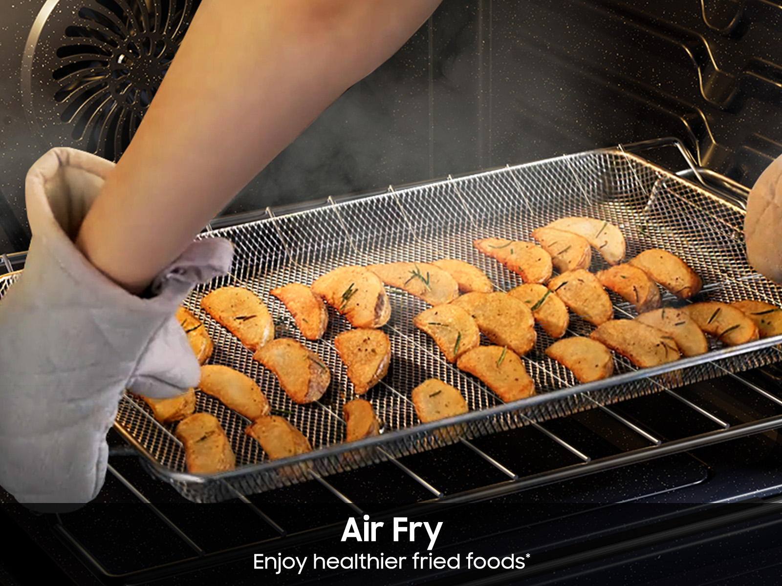 Thumbnail image of Bespoke 6.0 cu. ft. Smart Slide-In Gas Range with Air Sous Vide & Air Fry in Matte Black Steel