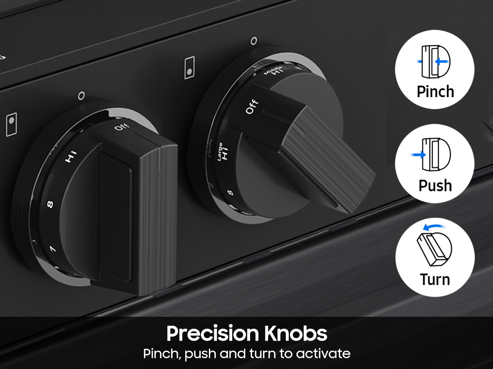 Thumbnail image of Bespoke 6.0 cu. ft. Smart Slide-In Gas Range with Air Sous Vide & Air Fry in Matte Black Steel