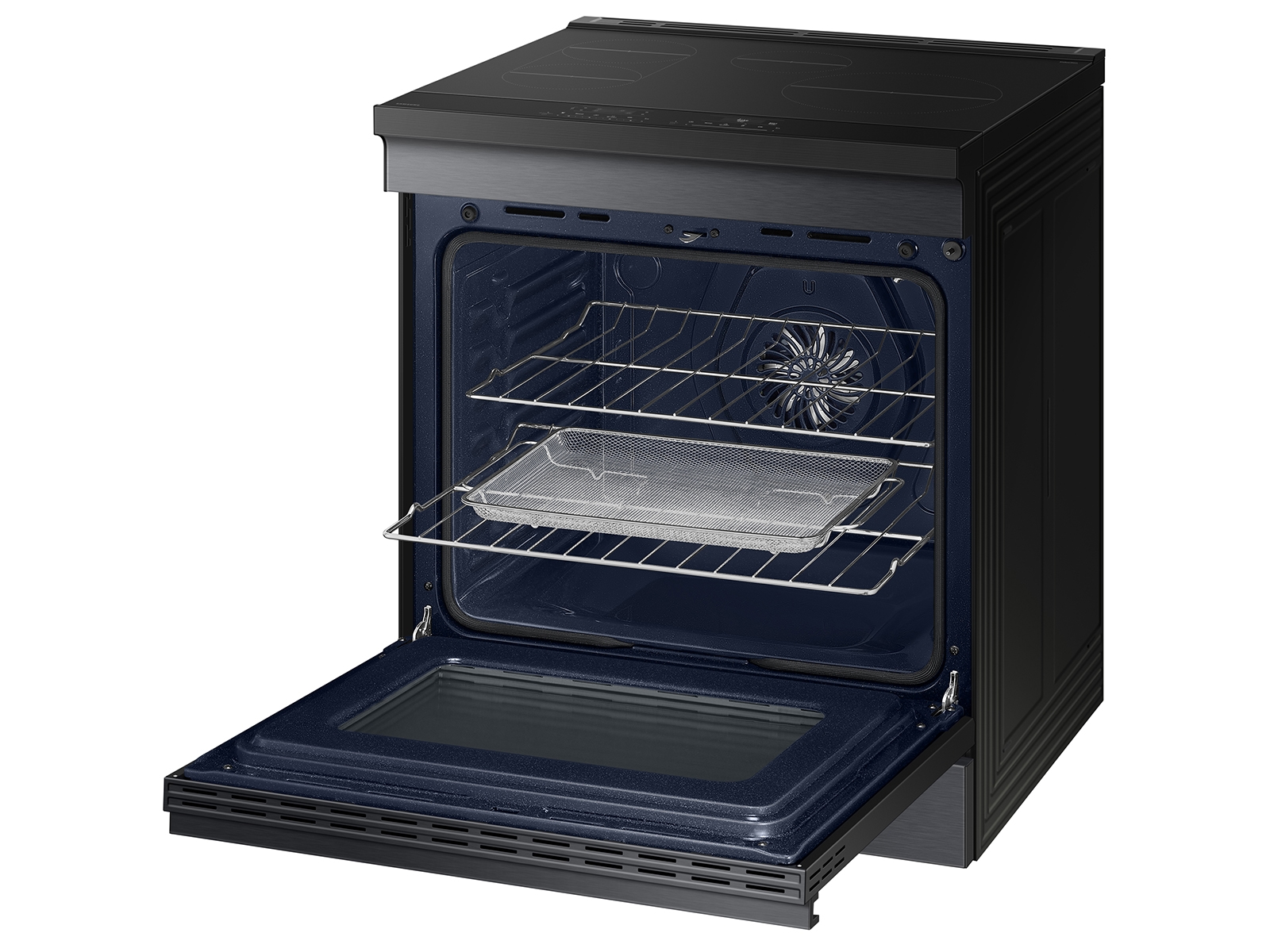 Thumbnail image of Bespoke 6.3 cu. ft. Smart Slide-In Induction Range with Ambient Edge Lighting™ & Air Sous Vide in Matte Black Steel 