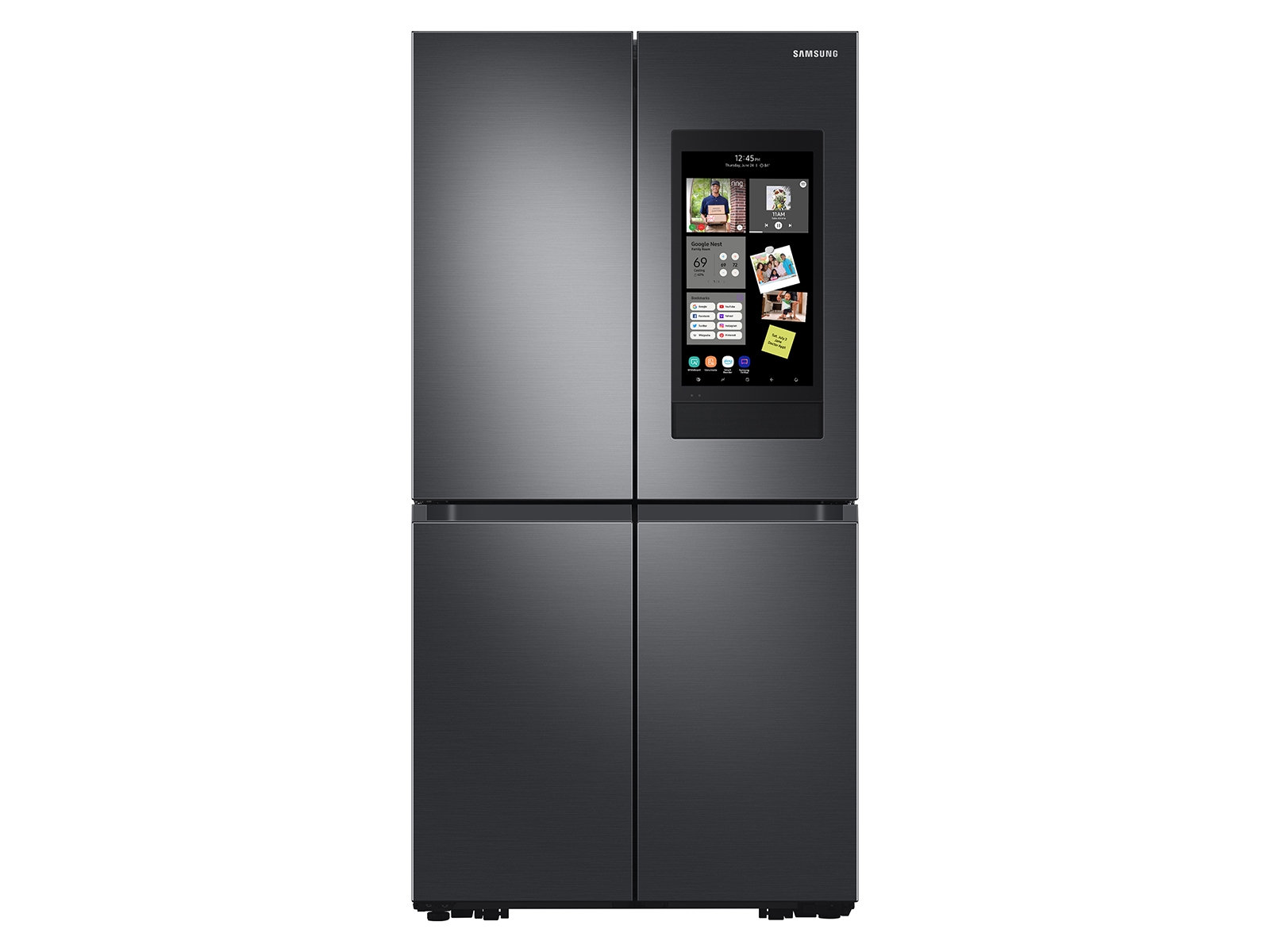 Thumbnail image of 23 cu. ft. Smart Counter Depth 4-Door Flex™ refrigerator with Family Hub™ and Beverage Center in Black Stainless Steel