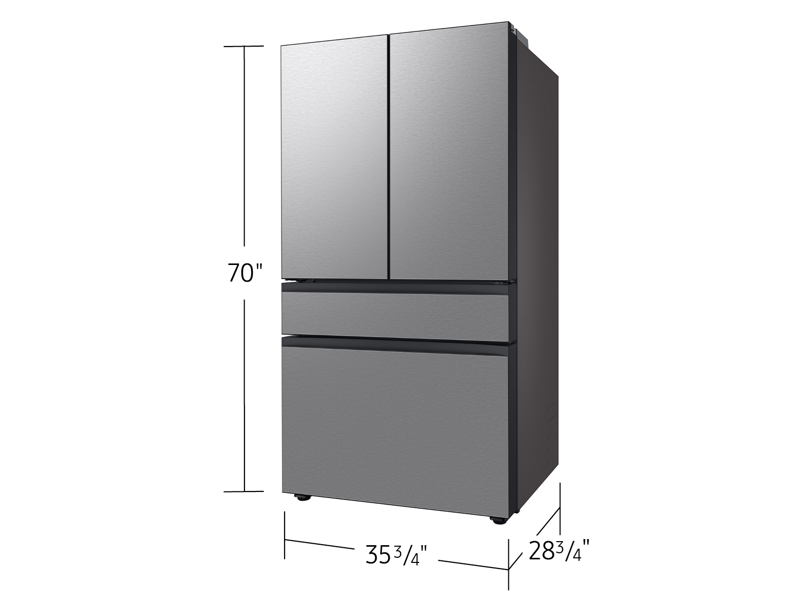 Thumbnail image of Bespoke 23 cu. ft. Counter Depth 4-Door French Door Refrigerator with Inner Beverage Center™ & FlexZone™ Drawer in Stainless Steel