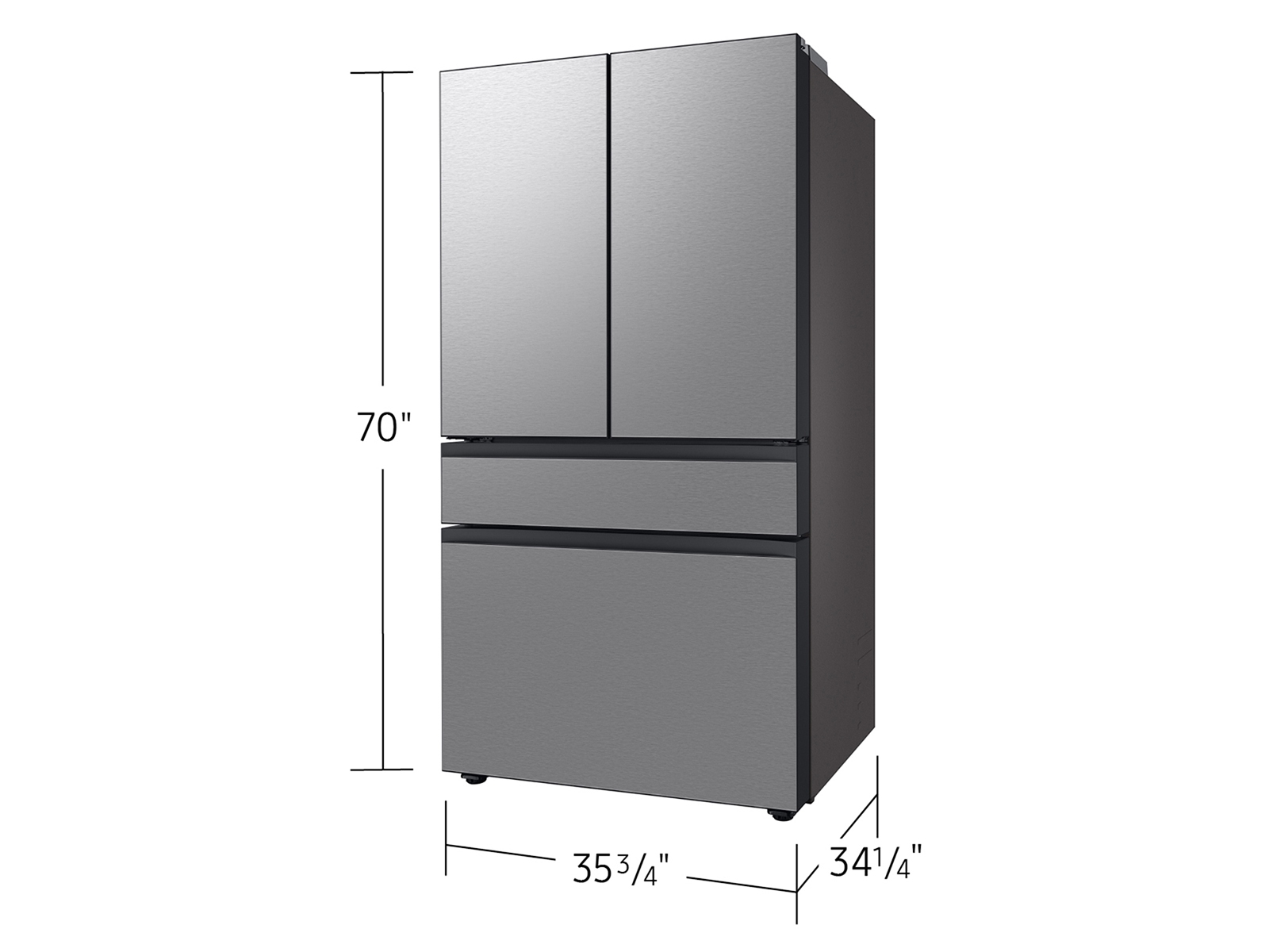 Thumbnail image of Bespoke 29 cu. ft. 4-Door French Door Refrigerator with Inner Beverage Center™ & FlexZone™ Drawer in Stainless Steel