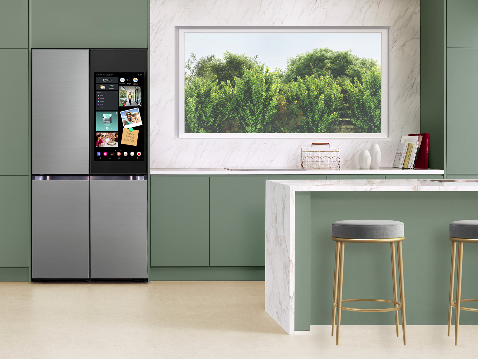 Thumbnail image of Bespoke 23 cu. ft. Counter Depth 4-Door Flex™ Refrigerator with AI Family Hub™+ & AI Vision Inside™ in Stainless Steel