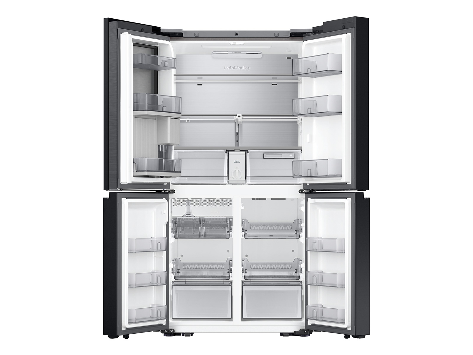 Thumbnail image of Bespoke 23 cu. ft. Counter Depth 4-Door Flex™ Refrigerator with AI Family Hub™+ & AI Vision Inside™ in Stainless Steel