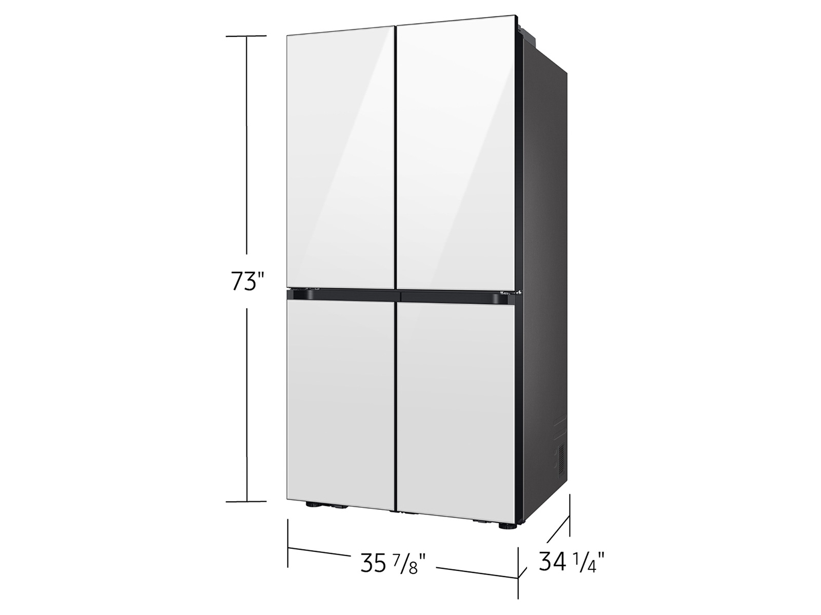 Thumbnail image of Bespoke 4-Door Flex™ Refrigerator (29 cu. ft.) with Beverage Center™ in Matte Grey Glass (Customizable Panels)